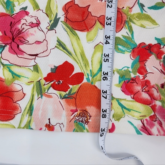 Adrianna Papell NWT Floral Sheath Dress Ruched Back Zip 10 - Picture 7 of 11